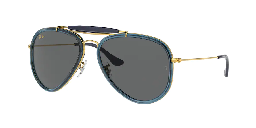 Blue and Gold Frame Lining Black Shades