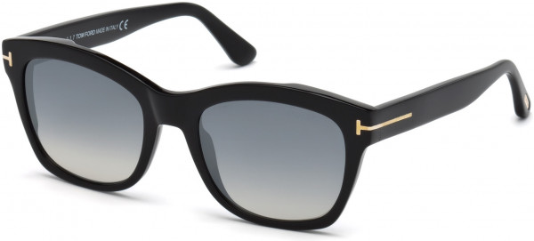 Full Black Frame With Gold Detail and Powder Blue Shades