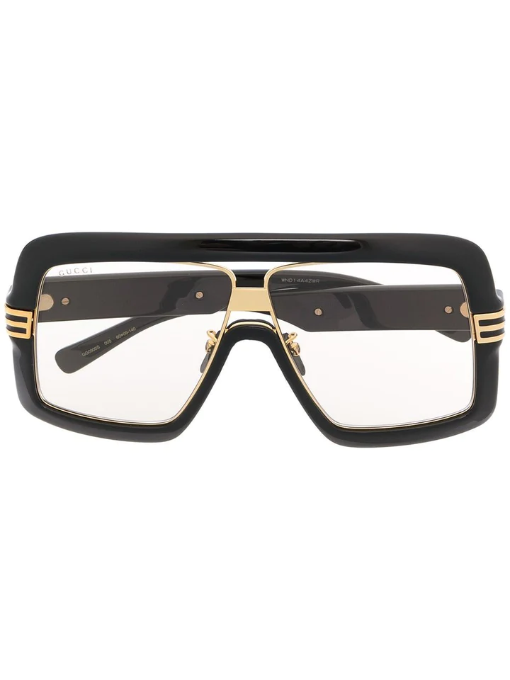 Black Color Frame With Clear Glasses