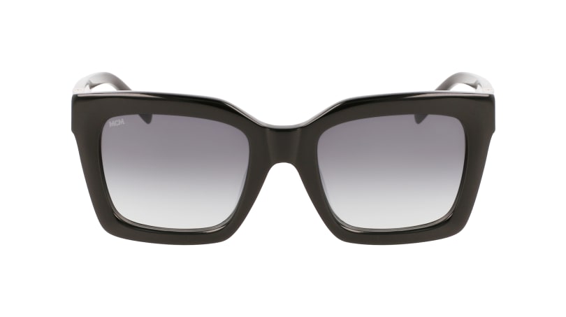 Black Box Shaped Glasses With Grey Gradient Shades Copy