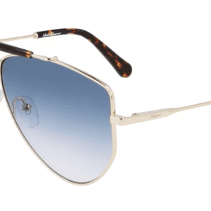 Silver Color Ferragamo Frame With Blue Color Glasses