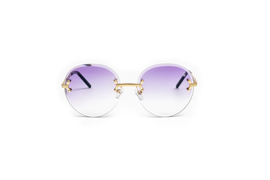 An ombre purple sunglasses